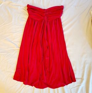 Red strapless babydoll dress by Express